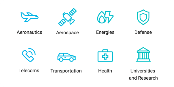 Sectors of activity: aeronautics, aerospace, energies, defense, telecoms, transportation, health, universities and research