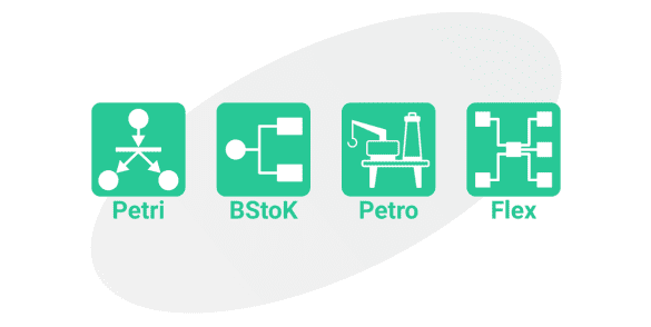 Modules of the Simulation package of the GRIF software suite : Petri, Petro, BStoK, Flex